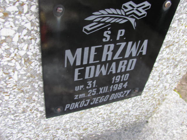 Edward Mierzwa 1909 Huta Krzeszowska - Grobonet - Wyszukiwarka osób pochowanych