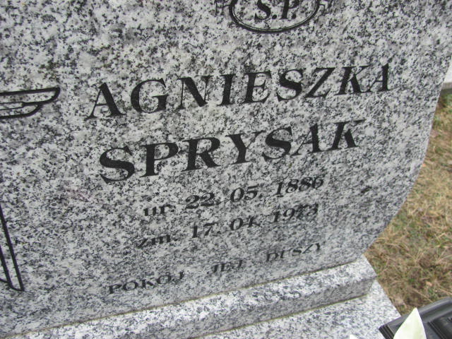 Agnieszka Sprysak 1886 Huta Krzeszowska - Grobonet - Wyszukiwarka osób pochowanych